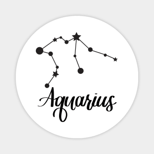 Aquarius Zodiac Constellation in Black Magnet